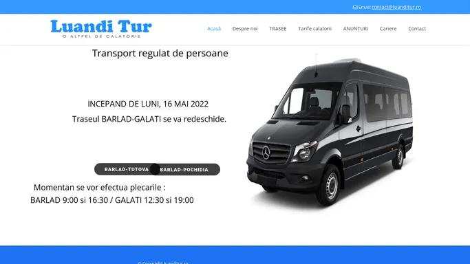 Luandi Tur | Transport regulat de pasageri