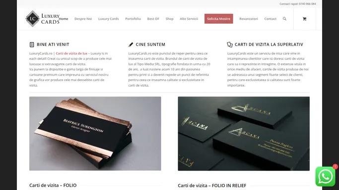 Carti de vizita de LUX | Carti de vizita PREMIUM -