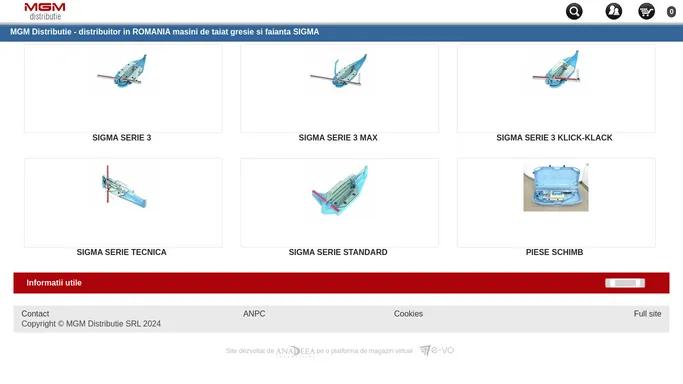 MGM Distributie - distribuitor in ROMANIA masini de taiat gresie si faianta SIGMA