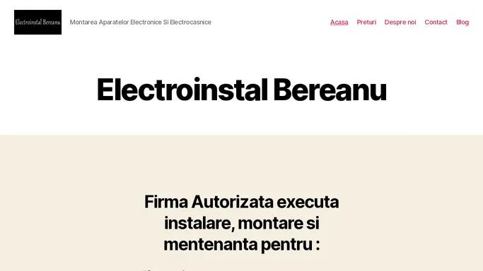 Electroinstal Bereanu | Montare, instalare si mentenanta echipamente