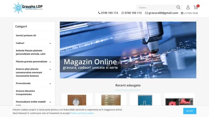 Gravura laser, Fotogravura, Personalizare cadouri, Taiere ...
