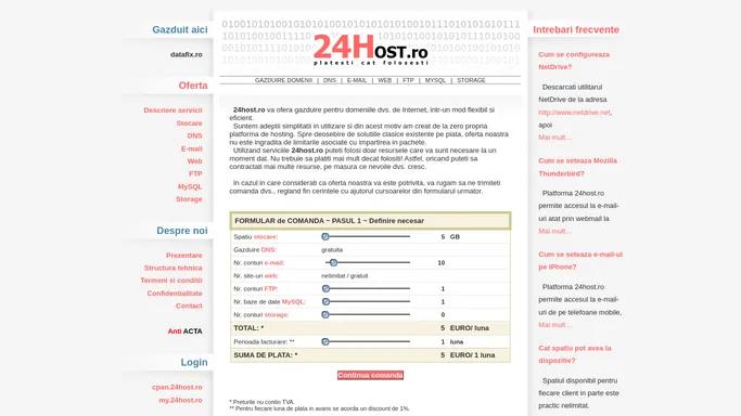 Oferta gazduire domenii - 24host.ro