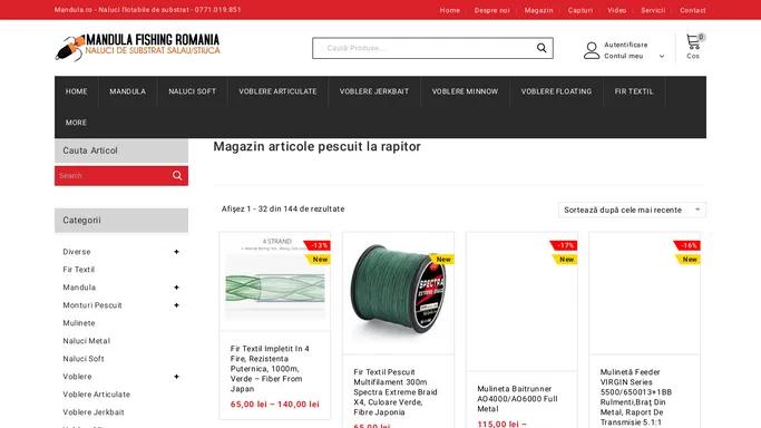 Mandula.ro – Magazin articole pescuit la rapitor de pe mal si din barca