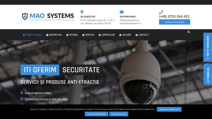 Mao Systems – Instalare si mentenanta sisteme supraveghere video, sisteme anti-efractie, interfonie, control acces, sisteme anti-incendiu