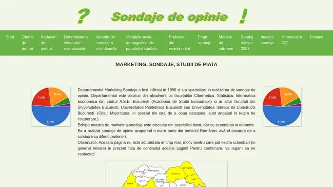 Sondaje de opinie, studii de piata - Marketing, sondaje, studii de piata