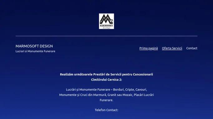 Marmosoft Design – Lucrari si Monumente Funerare