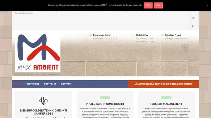 Max Ambient – Dirigentie santier, proiectare, project management in constructii – Dirigentie santier, proiectare, project management