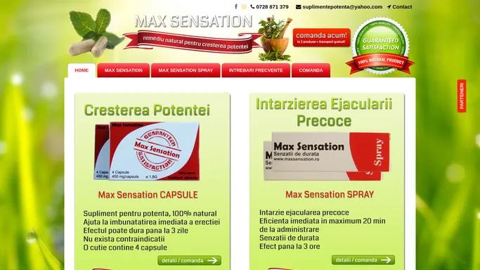 Remediul natural pentru crearea potentei - Max Sensation