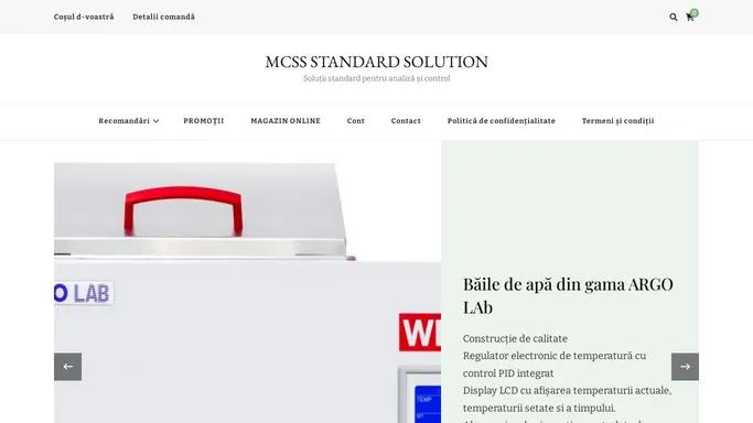 MCSS STANDARD SOLUTION – Solutii standard pentru analiza si control