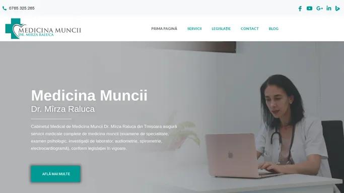 Medicina Muncii Timisoara - Medic specialist Mirza Raluca