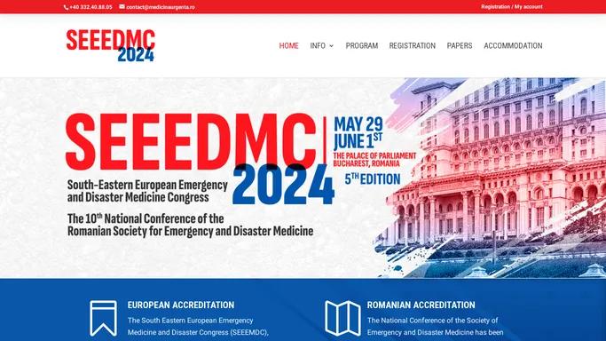 SEEEDMC 2024 | May 29 - June 1, 2024 | South-Eastern European Emergency and Disaster Medicine Congress