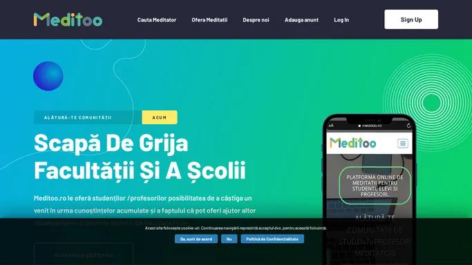 Meditoo | Platforma online de meditatii pentru studenti si elevi
