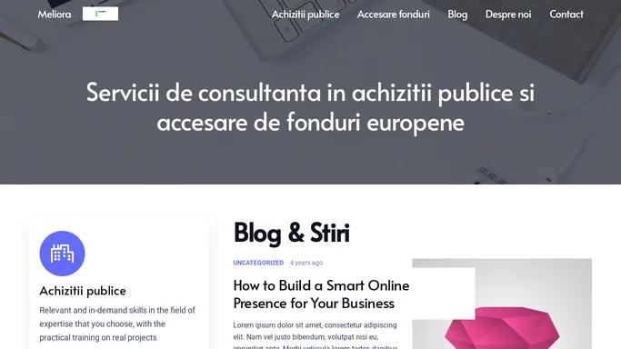 Meliora | Servicii de consultanta in achizitii publice si accesare fonduri europene