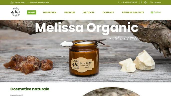 Cosmetice naturale - Melissa Organic