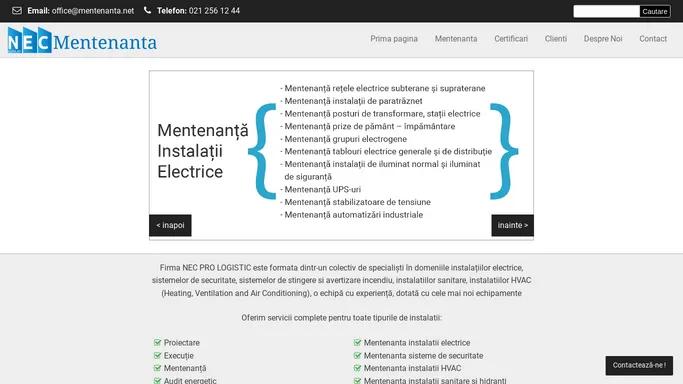 Nec Pro Logistic - Mentenanta instalatii