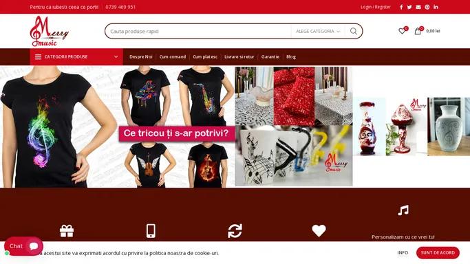 Accesorii, decoratiuni, haine si bijuterii cu tema muzicala