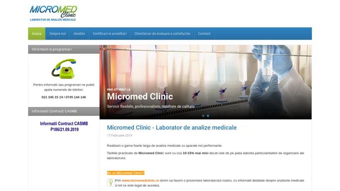 Micromed Clinic - laborator de analize medicale - Acasa