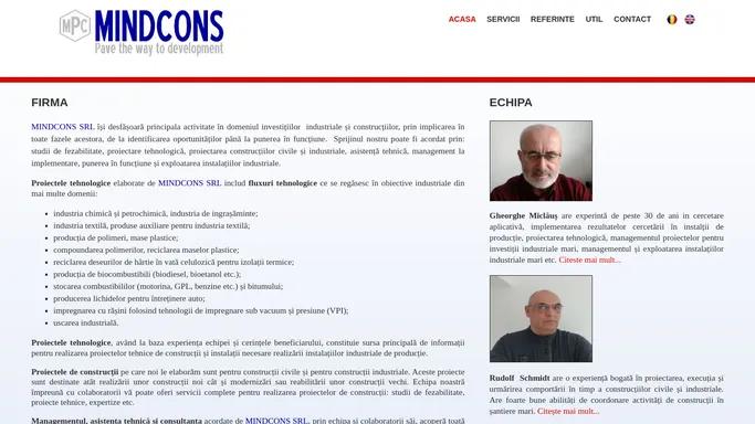 MINDCONS - Pave the way to development - Management, proiectare si consultanta