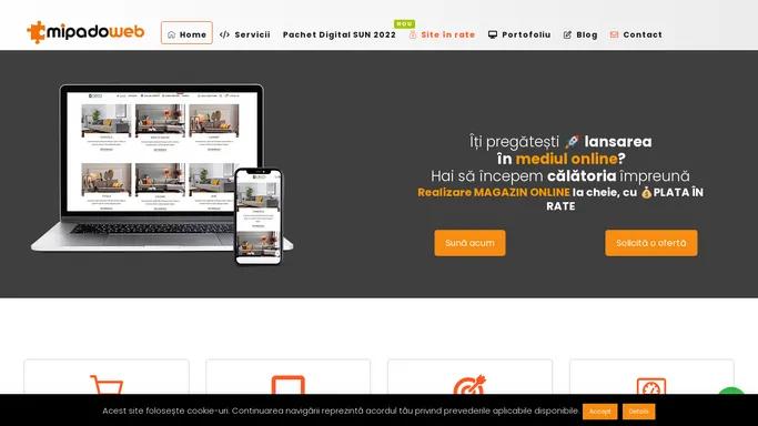 Realizare magazin online si site web cu PLATA IN RATE | MipadoWeb