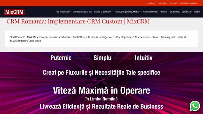 CRM Romania: Implementare CRM Custom | MixCRM