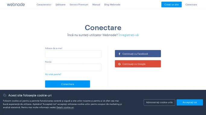 Conectare - Webnode