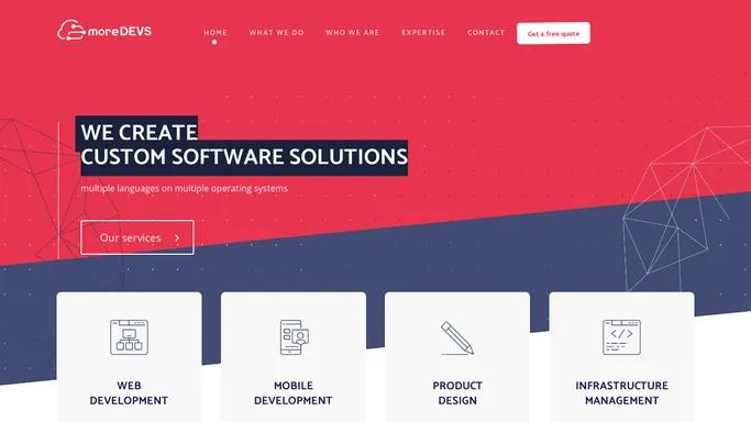 Web&Mobile App, UI/UX, Software Development | moreDEVS