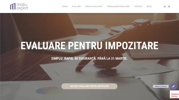 Evaluare pentru impozitare. Acreditare ANEVAR - Motiu Expert