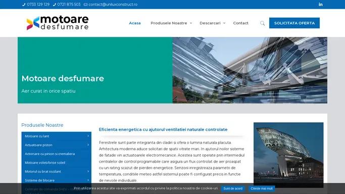 Motoare Desfumare - Ventilatie naturala controlata