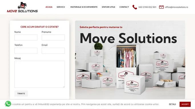 Move Solutions, firma ta de relocare, transport si mutari din Bucuresti, Ilfov si din toata Romania sau in afara ei.