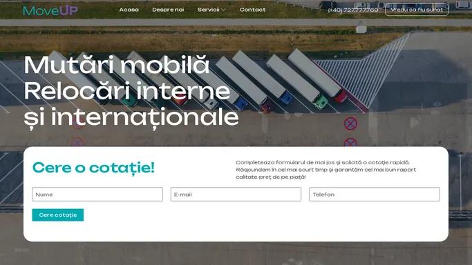 MoveUp.ro - Mutari mobila Relocari interne si internationale