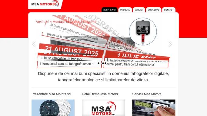 MSA Motors - Verificari tahografe, tahografe Timisoara,