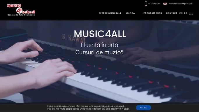 Home - Scoala de muzica - Music 4 All School