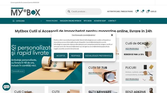 MyEbox Cutii si Accesorii de Impachetat pentru magazine online