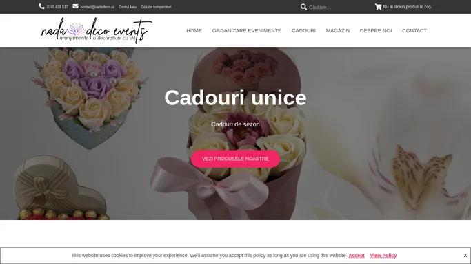 Nada Deco Events – Cadouri si aranjamente unice