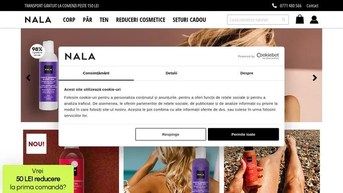 Cosmetice Naturale NALA cu peste 90% ingrediente naturale