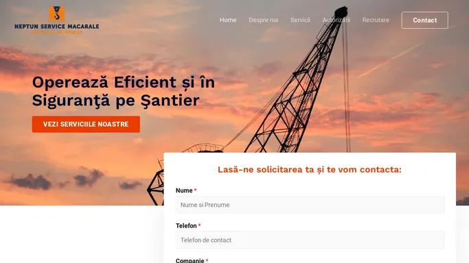 Neptun Service Macarale – instalatii de ridicat