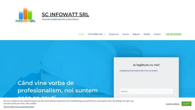 SC INFOWATT SRL - Firma de instalatii electrice si fotovoltaice