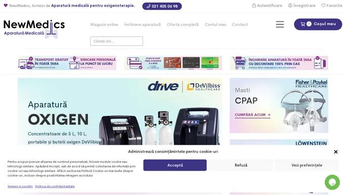 Aparatura medicala pentru oxigenoterapie, CPAP, BiPAP si VNI | NewMedics – Aparatura medicala pentru oxigenoterapie, CPAP, BiPAP, terapie respiratorie, ventilatie mecanica, VNI