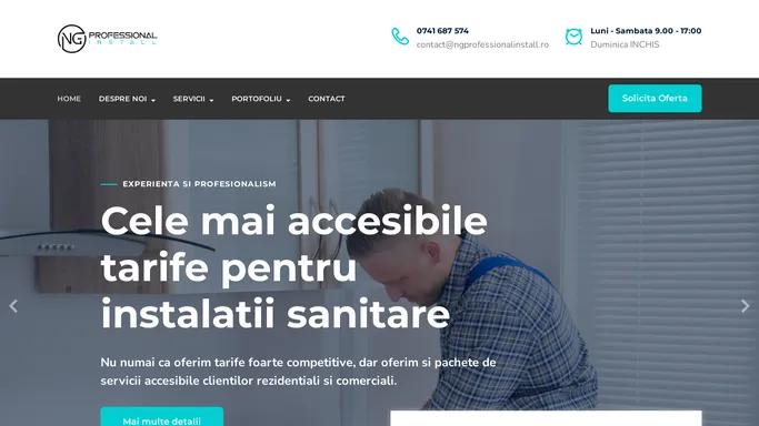 NG Professional Install – Servicii instalatii sanitare, termice, reparatii.