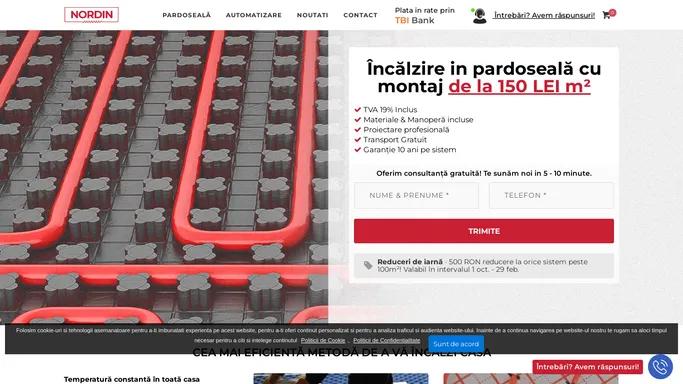 Nordin - Incalzire in pardoseala cu montaj de la 150 LEI m²