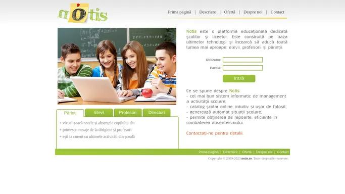 Notis - catalog scolar online gratuit