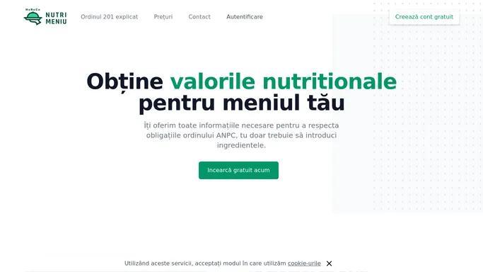 Calculatorul Nutrimeniu: Calcul valori nutritionale pentru HoReCa