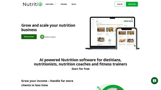 Free AI Nutrition software for dietitians nutritionists and clinics 🚀 meal planning