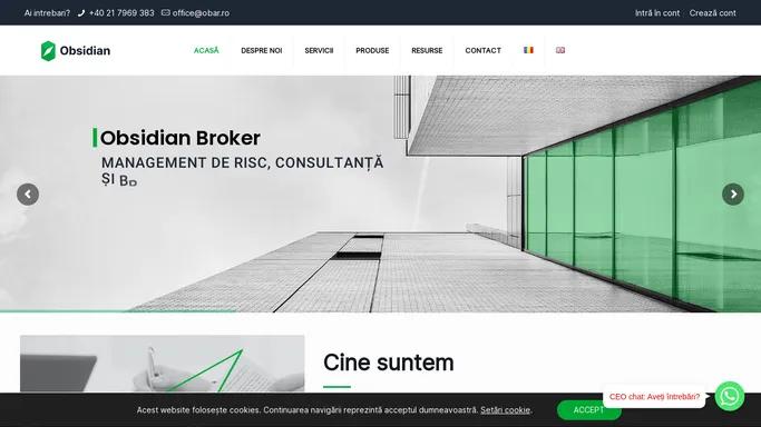 Obsidian Broker – Management de Risc, Broker Asigurari-Reasigurari