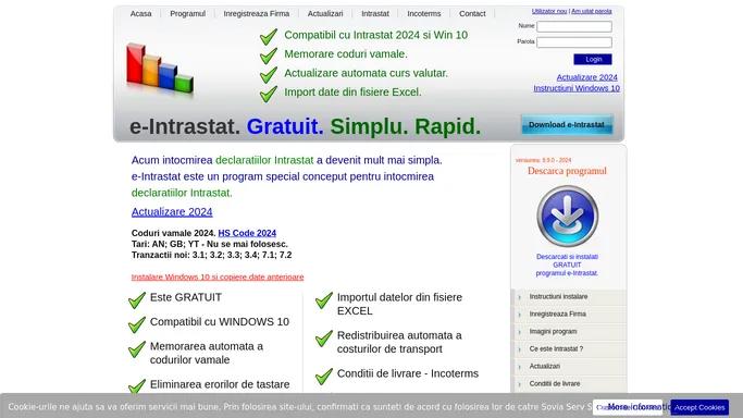 e-Intrastat. Program Gratuit pentru declaratii Intrastat. Software Intrastat.