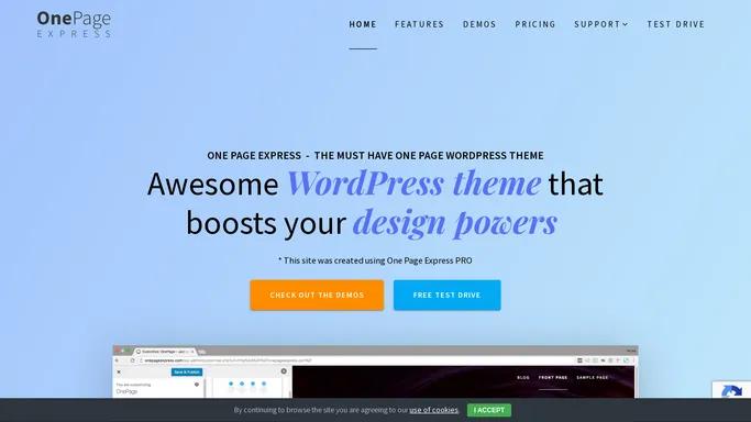 Build one-page WordPress websites in no time with One Page Express