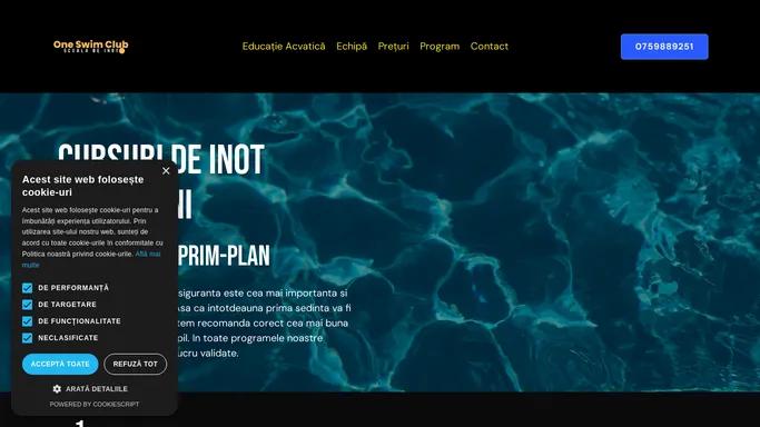 Cursuri de Inot si Educatie Acvatica, One Sport Club - LandingPage