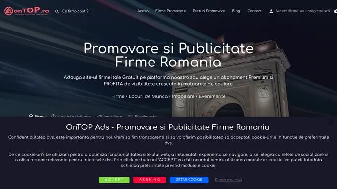 Promovare si Publicitate Firme Romania • Adauga site Gratuit