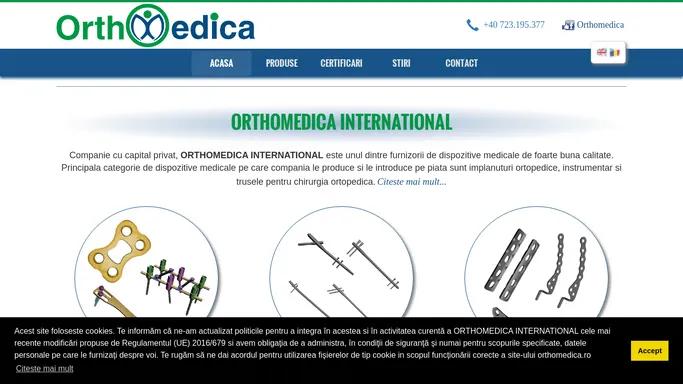 ORTHOMEDICA INTERNATIONAL - furnizorii de dispozitive medicale | Orthomedica