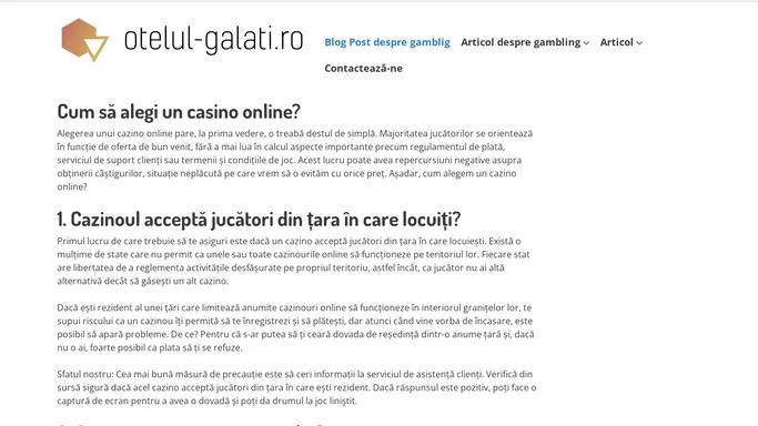 Blog Post despre gamblig - Galatia jocuri de noroc